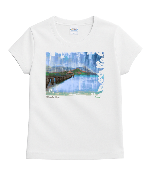Painted Hanalei - White Short Sleeve Crewneck T-Shirt