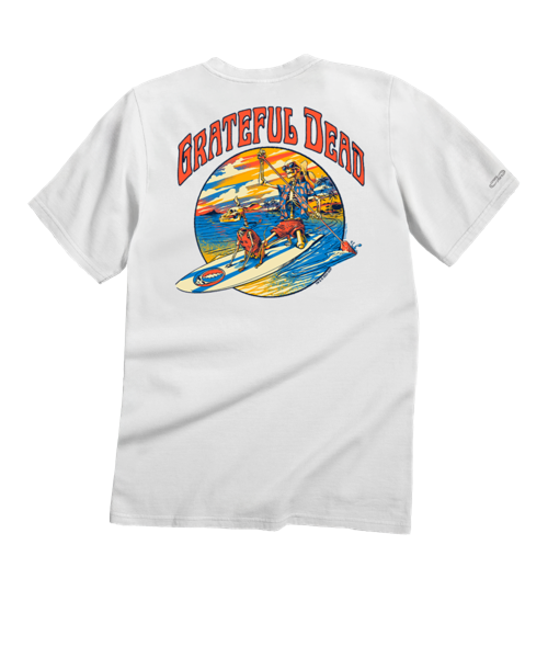 Grateful Dead Along For The Trip - White Short Sleeve Crewneck T-Shirt