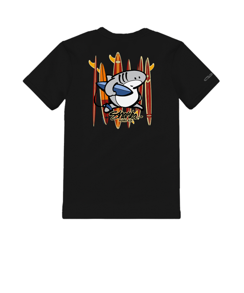 Sharka™ Surfboards - Black Short Sleeve Crewneck T-Shirt