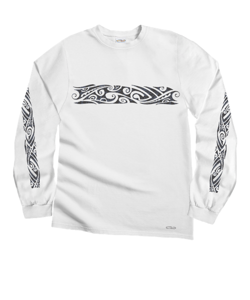 Wild Batik Band - White Long Sleeve Crewneck T-Shirt