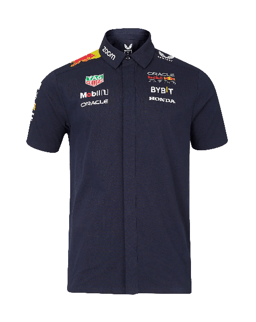 Red Bull Racing F1 Men's 2024 Team Button Down Shirt- Navy