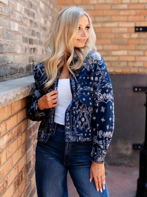 Free People Bandana Jacquard Shirt