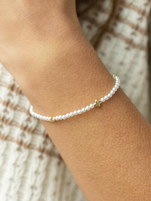 enewton Signature Cross Small Pearl Pattern 3mm Bead Bracelet