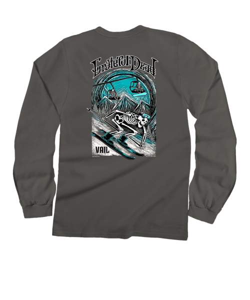 Grateful Dead Snow Skeletons - Crater Dyed® Long Sleeve Crewneck T-Shirt