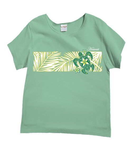 Honu Bliss - Key Lime Dyed Short Sleeve Scoop Neck T-Shirt