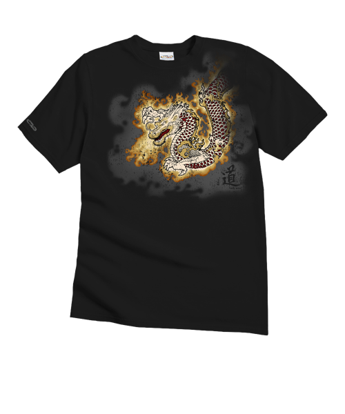 Lava Dragon - Black Short Sleeve Crewneck T-Shirt