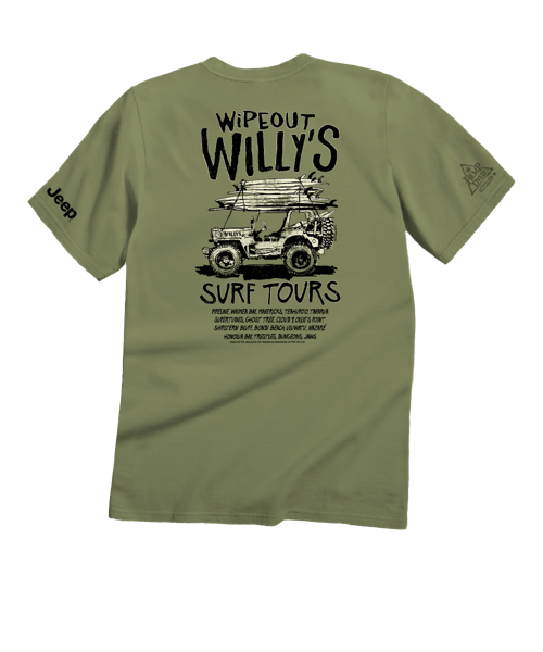 Jeep Wipeout Willys - Hemp Dyed Short Sleeve Crewneck T-Shirt