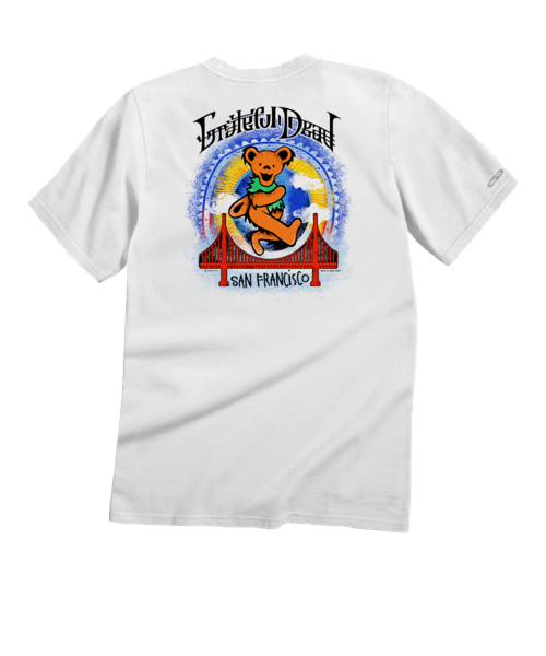 Grateful Dead Golden Gate Bear - White Short Sleeve Crewneck T-Shirt