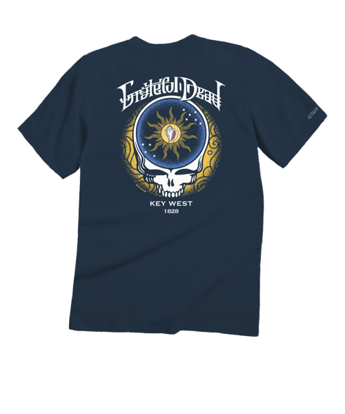 Grateful Dead Conch Republic Flag - Navy Short Sleeve Crewneck T-Shirt