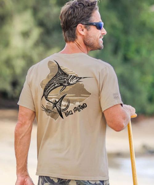 Marlin Of Hawaii - Kona Coffee Dyed Short Sleeve Crewneck T-Shirt