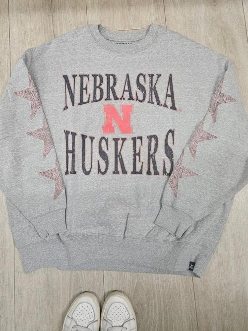 Nebraska Wynn Star Sleeve Crewneck