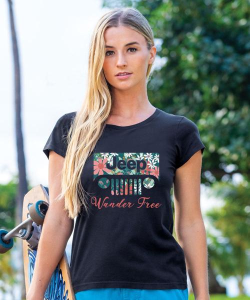 Jeep® Wander Free - Jet Black Short Sleeve Pima T-Shirt