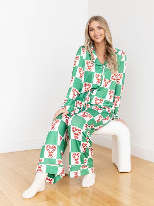 Green Candy Cane Holiday PJ Set