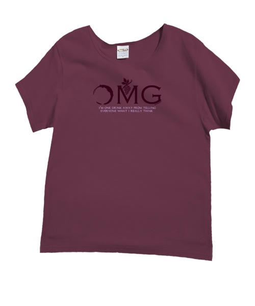 OMG Wine - Wine Dyed Short Sleeve Scoop Neck T-Shirt