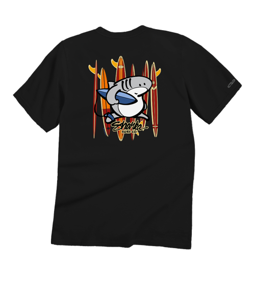 Sharka™ Surfboards - Black Short Sleeve Crewneck T-Shirt