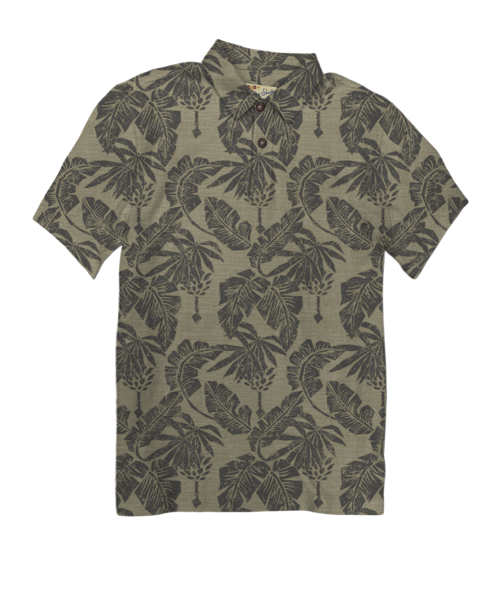 E Komo Mai - Tan Short Sleeve Hawaiian Polo Shirt