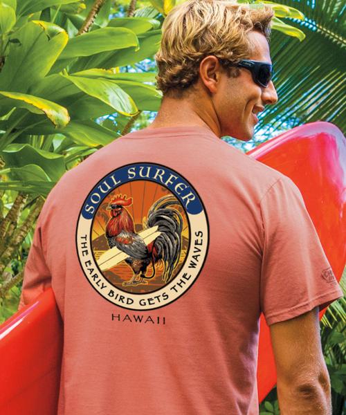 Soul Surfer Rooster - Chile Dyed Short Sleeve Crewneck T-Shirt