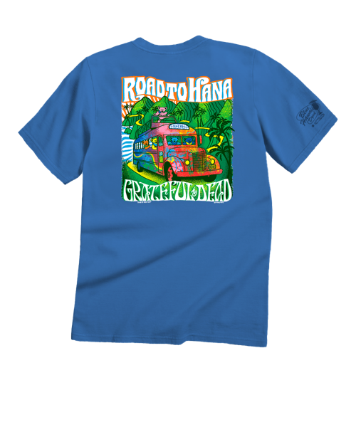 Grateful Dead Bears On The Road - Blue Hawaii Dyed Short Sleeve Crewneck T-Shirt