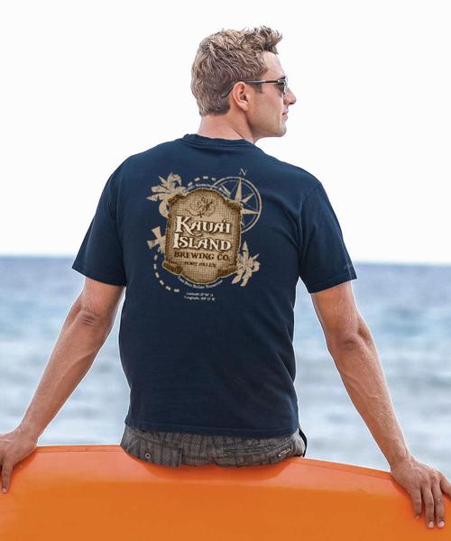 Kauai Island Brewing Co Kauai Island Label - Navy Short Sleeve Crewneck T-Shirt