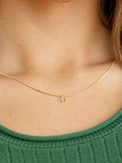 Dainty Snake Chain Stud Necklace