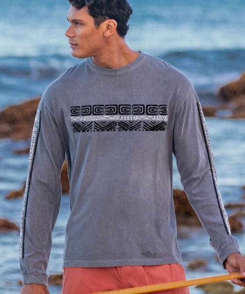 Tribal Ikaika Band - Crater Dyed® Long Sleeve Crewneck T-Shirt