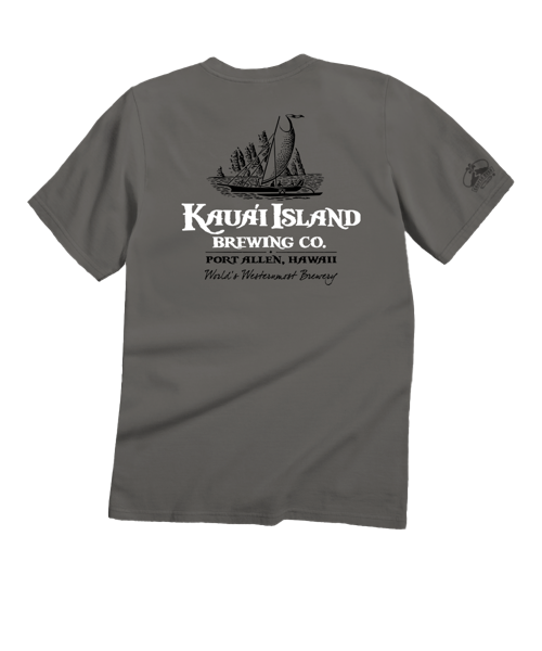 Kauai Island Brewing Co Logo - Crater Dyed® Short Sleeve Crewneck T-Shirt