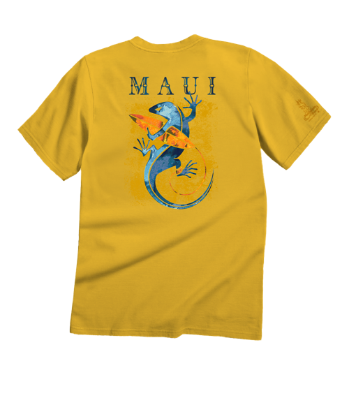 Gecko Watercolor - Pineapple Dyed Short Sleeve Crewneck T-Shirt