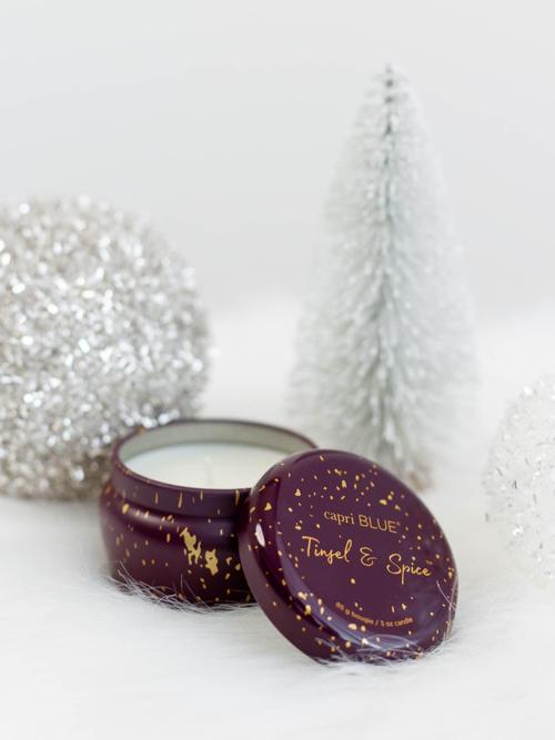 Capri Blue Tinsel & Spice 3oz Glimmer Mini Tin