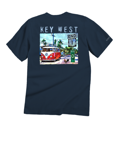 Volkswagen Van Mile 0 - Navy Short Sleeve Crewneck T-Shirt