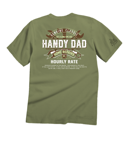 Handy Dad Home Repairs - Hemp Dyed Short Sleeve Crewneck T-Shirt