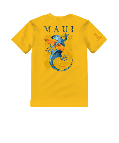 Gecko Watercolor - Pineapple Dyed Short Sleeve Crewneck T-Shirt