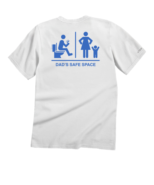 Dads Safe Space - White Short Sleeve Crewneck T-Shirt