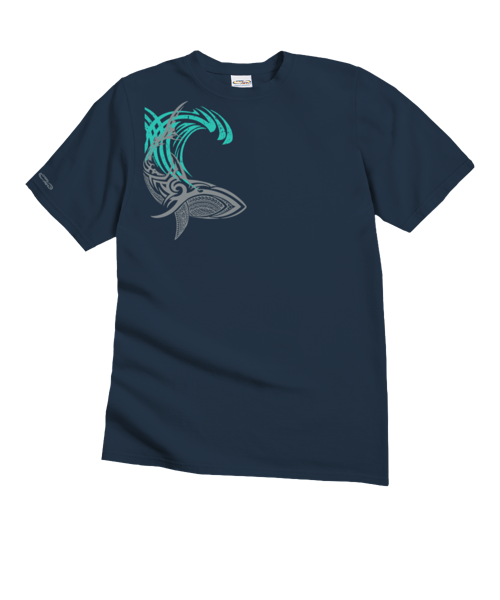 Tribal Mano Surf - Navy Short Sleeve Crewneck T-Shirt