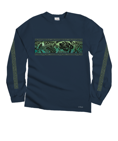 Rainforest Pua - Navy Long Sleeve Crewneck T-Shirt