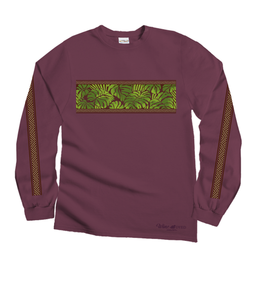 Monstera Band - Wine Dyed Long Sleeve Crewneck T-Shirt