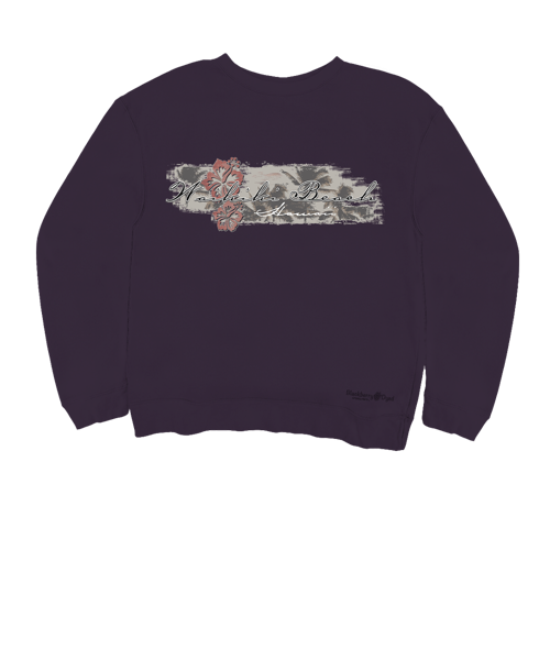 Hibiscus Surf - Blackberry Dyed Long Sleeve Sweatshirt