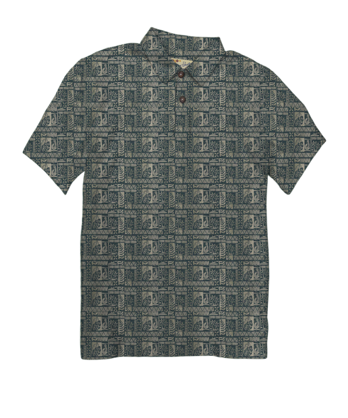 Island Movement - Hunter Green Short Sleeve Hawaiian Polo Shirt