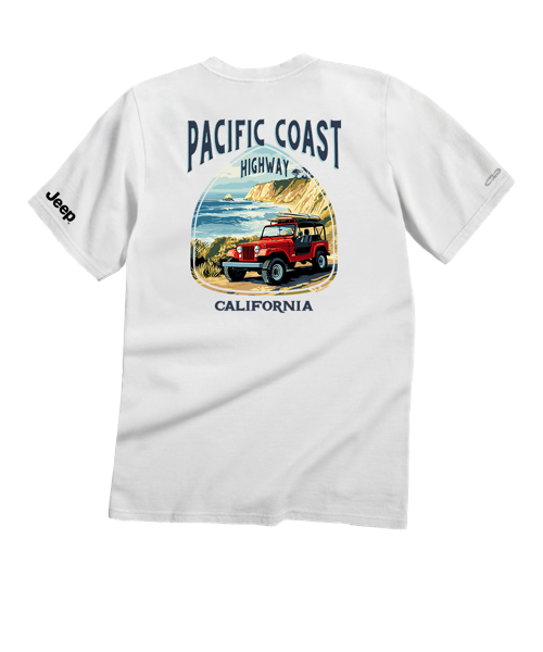 Jeep Pacific Coast Highway - White Short Sleeve Crewneck T-Shirt