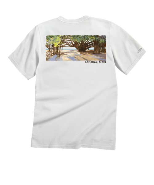 Banyan Tree Court - White Short Sleeve Crewneck T-Shirt
