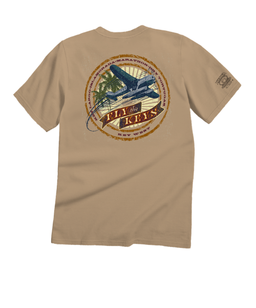 Fly The Keys - Kona Coffee Dyed Short Sleeve Crewneck T-Shirt