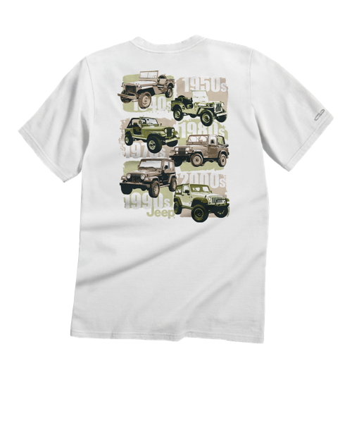 Jeep® Wrangler Evolution - White Short Sleeve Crewneck T-Shirt