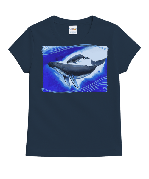 Wyland® Humpbacks - Navy Short Sleeve Crewneck T-Shirt