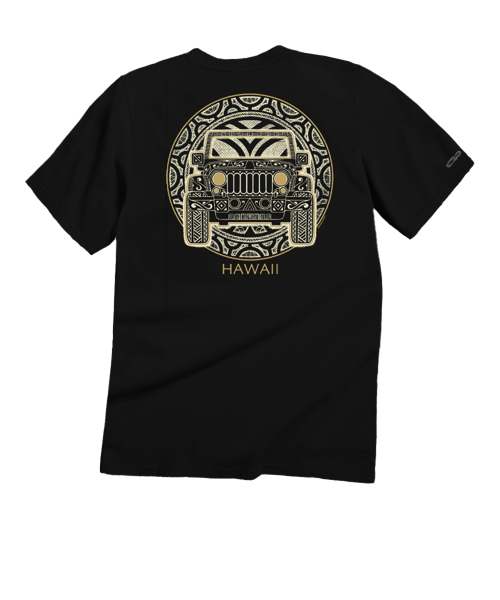 Jeep Tribal Jeep - Black Short Sleeve Crewneck T-Shirt