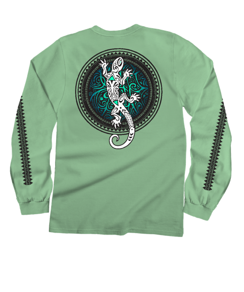 Gecko Sun - Key Lime Dyed Long Sleeve Crewneck T-Shirt