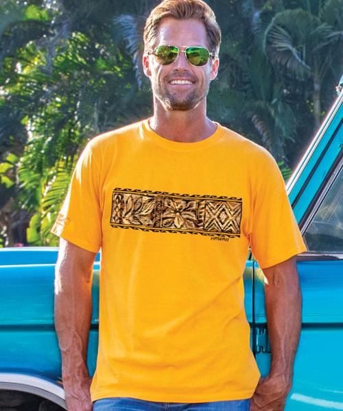 Ethnic Tapa Band - Mango Dyed Short Sleeve Crewneck T-Shirt