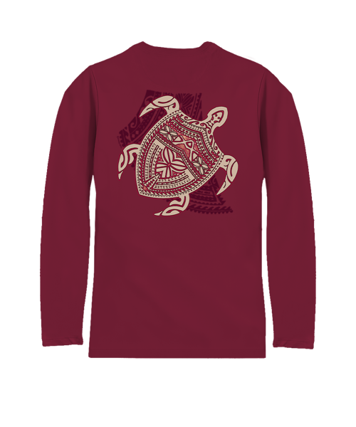 Keola Honu - Beet Red Long Sleeve Pima T-Shirt