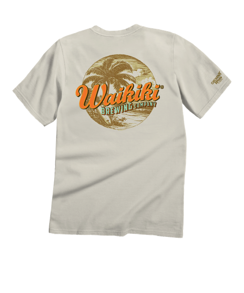 Waikiki Brewing Co Island Scenic - Coconut Dyed Short Sleeve Crewneck T-Shirt