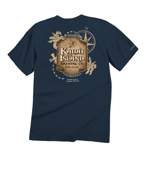 Kauai Island Brewing Co Kauai Island Label - Navy Short Sleeve Crewneck T-Shirt
