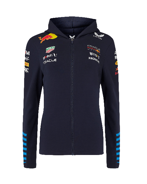 Red Bull Racing F1 Women's 2024 Team Full Zip Hooded Sweatshirt- Navy