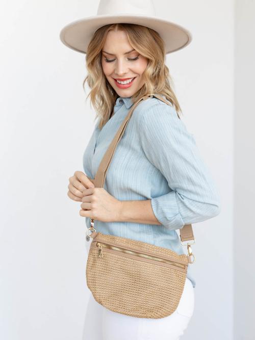 Pretty Simple Rachel Raffia Bum Bag